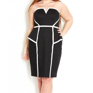 Strapless dress black/white